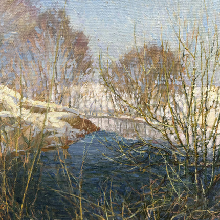 Authentic Scenery Oil Painting "Snowy River" Rustic Large Art Holland Art Shop