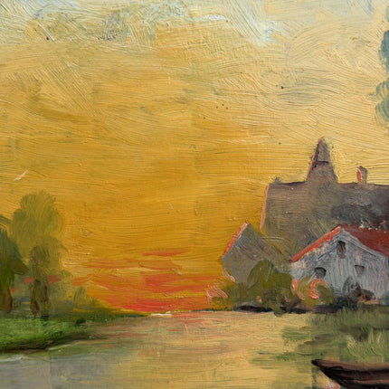 Authentic Landscape Oil Painting "Gilded Frame" Timeless Small Art Holland Art Shop
