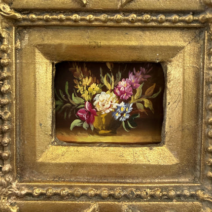 Detailed Floral Still Life Oil Painting "Gilded Frame" Rustic Small Art Holland Art Shop
