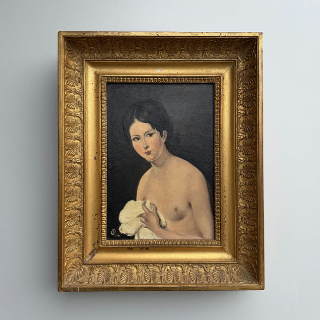 Original Portrait Oil Painting "Seated Woman" Detailed Small Artwork Holland Art Shop