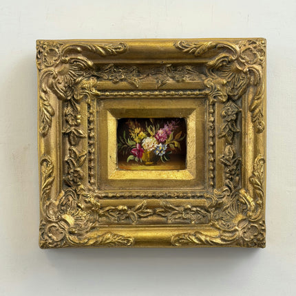 Detailed Floral Still Life Oil Painting "Gilded Frame" Rustic Small Art Holland Art Shop