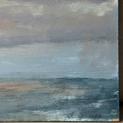 Elegant Seascape Oil Painting "Cloudy Sky" Classic Small Art Holland Art Shop