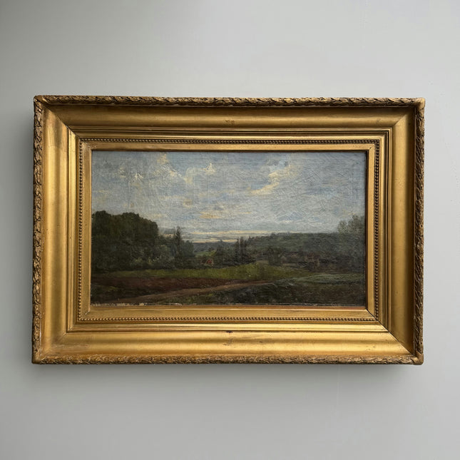 19th Century Antique Landscape Oil Painting "Gilded Frame" Large Art Holland Art Shop