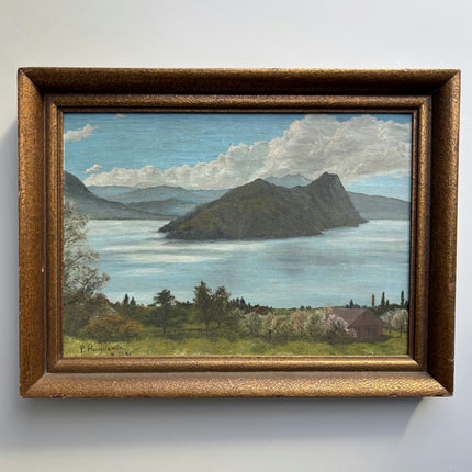 Traditional Landscape Oil Painting "Lake Island" Timeless Artwork Holland Art Shop
