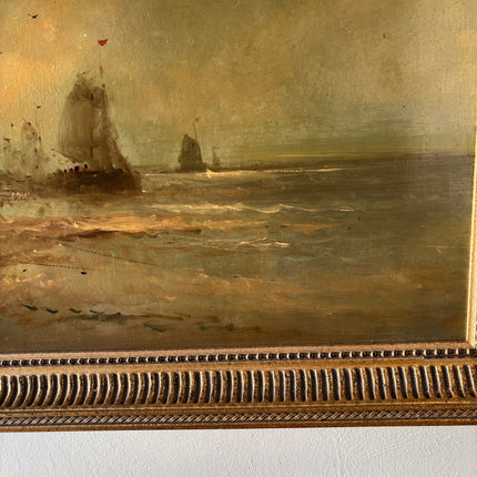 Handcrafted Seascape Oil Painting "Sailing Boat" Elegant Large Art Holland Art Shop
