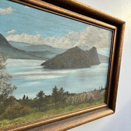Traditional Landscape Oil Painting "Lake Island" Timeless Artwork Holland Art Shop