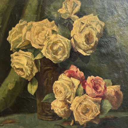 Timeless Floral Still Life Oil Painting "Vase Roses" Elegant Large Artwork Holland Art Shop