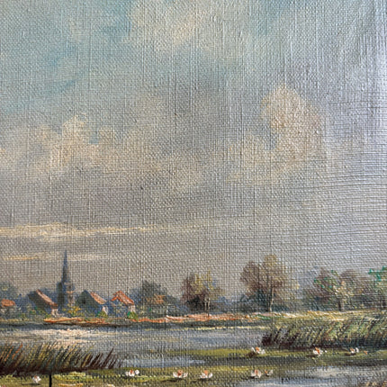 Expressive Landscape Oil Painting "Gilded Frame" Refined Artwork Holland Art Shop