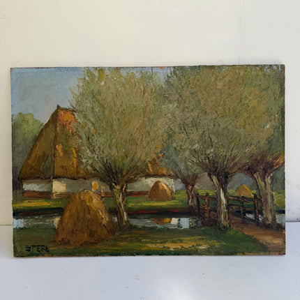 Elegant Landscape Oil Painting "Haystack Group" Refined Artwork Holland Art Shop