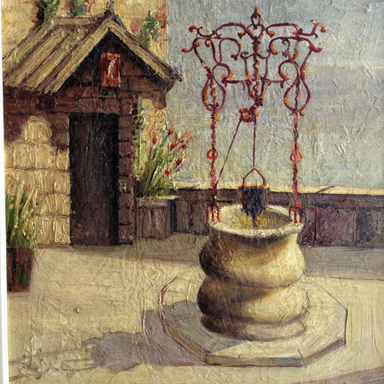 Traditional Scenery Oil Painting "Garden Fountain" Rustic Art Holland Art Shop