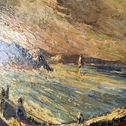 Traditional Harbor Scene Oil Painting "Beached Boats" Rustic Artwork Holland Art Shop