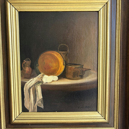 Elegant Still Life Oil Painting "Brass Pan" Traditional Artwork Holland Art Shop