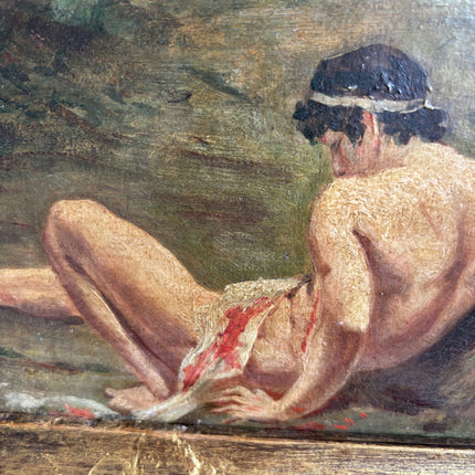 Classic Figurative Oil Painting "Reaching Woman" Rustic Artwork Holland Art Shop