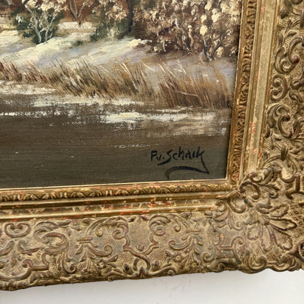 Authentic Winter Landscape Oil Painting "Snowy Trees" Classic Large Artwork Holland Art Shop