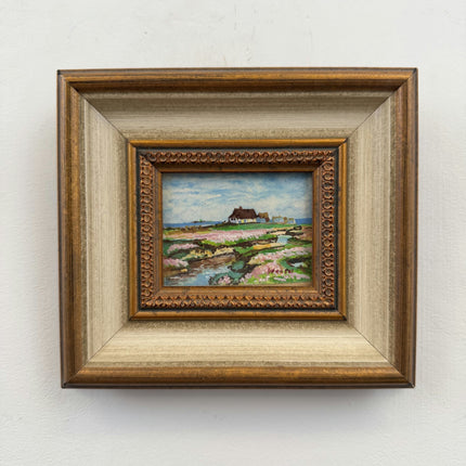 Timeless Seascape Oil Painting "Ornate Frame" Vintage Small Artwork Holland Art Shop