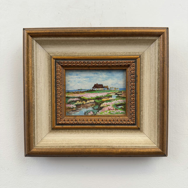 Timeless Seascape Oil Painting "Ornate Frame" Vintage Small Artwork Holland Art Shop