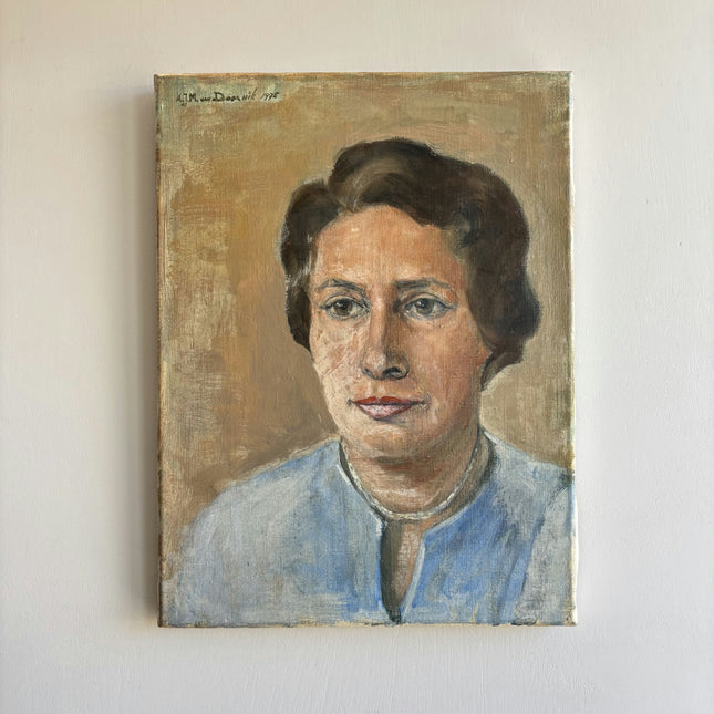 Rustic Portrait Oil Painting "Seated Woman" Refined Small Art Holland Art Shop