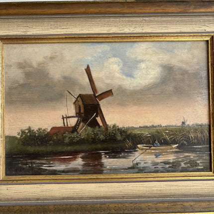 Classic Landscape Oil Painting "Old Windmill" Handcrafted Dutch Art Holland Art Shop