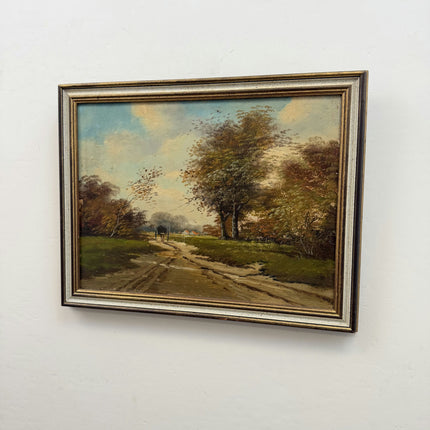 Expressive Landscape Oil Painting "Horse Cart" Refined Artwork Holland Art Shop