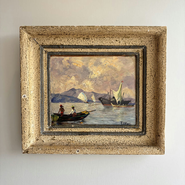 Rustic Seascape Oil Painting "Fishing Boat" Refined Art Holland Art Shop