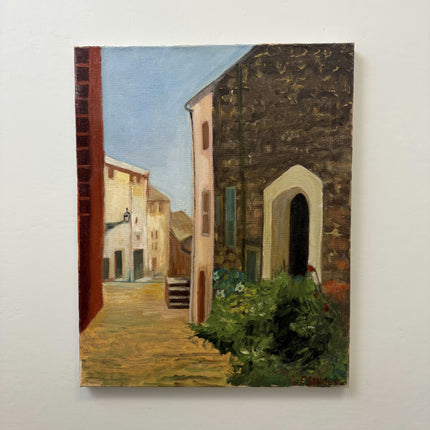 Elegant Cityscape Oil Painting "Arched Doorway" Handcrafted Art Holland Art Shop