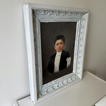19th Century Antique Portrait Oil Painting "Young Boy" Artwork Holland Art Shop
