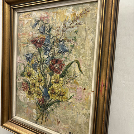 Detailed Flowery Still Life Oil Painting "Vase Flowers" Elegant Small Art Holland Art Shop