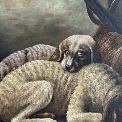 Detailed Oil Painting "Sleeping Dogs" Original Art Holland Art Shop