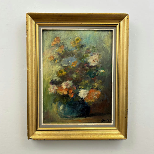 Authentic Floral Still Life Oil Painting "Flower Vase" Rustic Art Holland Art Shop