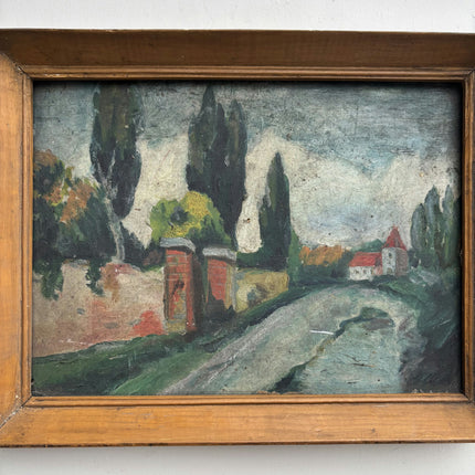 Expressive Landscape Oil Painting "Cypress Trees" Elegant Small Artwork Holland Art Shop