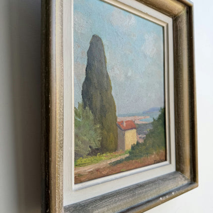 Rustic Landscape Oil Painting "Tall Cypress" Classic Small Art Holland Art Shop