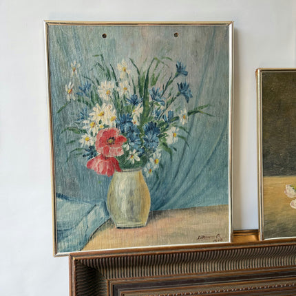 Detailed Flowery Still Life Oil Painting "Flower Vase" Original Small Art Holland Art Shop