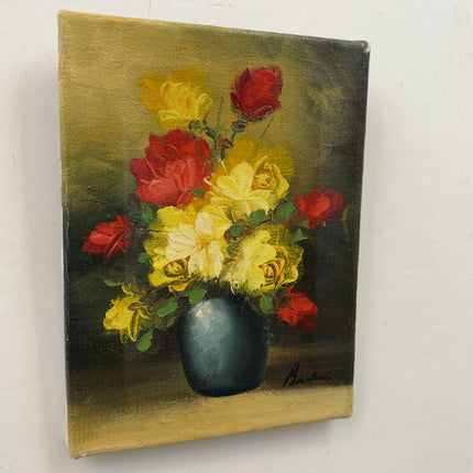 Classic Floral Still Life Oil Painting "Yellow Roses" Authentic Small Artwork Holland Art Shop