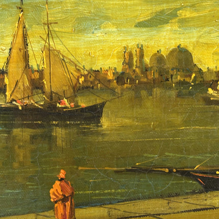 Timeless Harbor Scene Oil Painting "Sailing Boat" Rustic Small Art Holland Art Shop