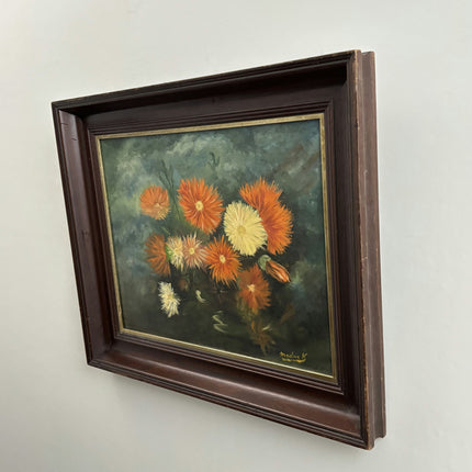 Vintage Flowery Still Life Oil Painting "Orange Flowers" Timeless Artwork Holland Art Shop
