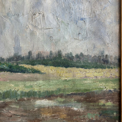 Vintage Landscape Oil Painting "Framed Painting" Classic Belgique Artwork Holland Art Shop