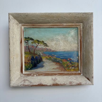 Detailed Landscape Oil Painting "Coastal Path" Authentic French Artwork Holland Art Shop
