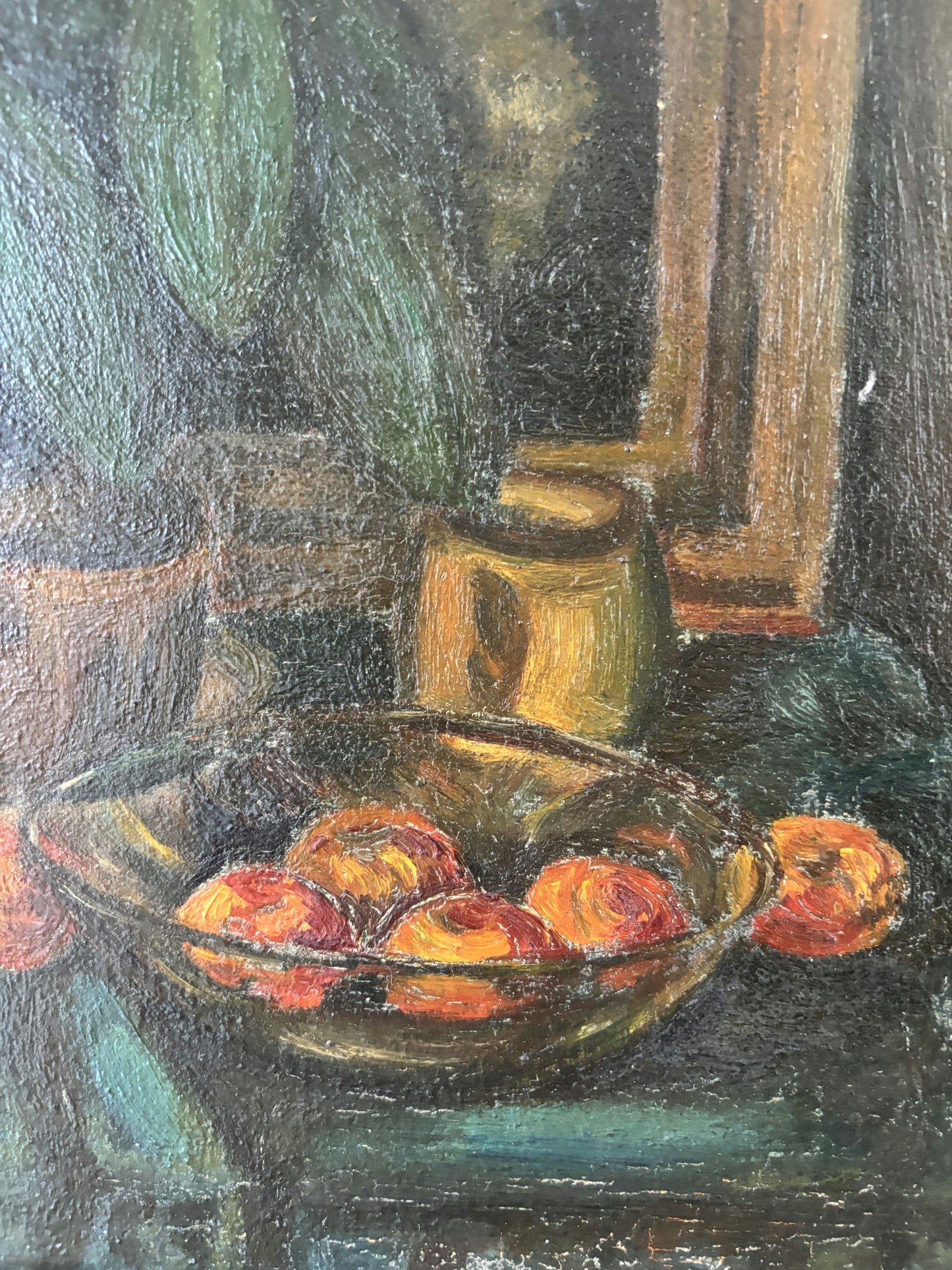 Striking Oil Painting Still Life "Fruit Bowl" Remarkable Small Art