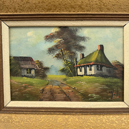 Rustic Farm Oil Painting "Thatched Cottage" Detailed Artwork Holland Art Shop