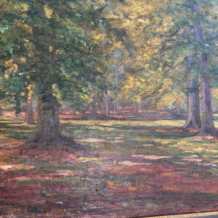 Timeless Landscape Oil Painting "Sunlit Trees" Rustic Artwork Holland Art Shop