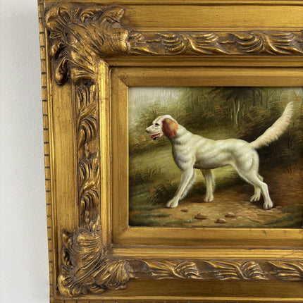 Handcrafted Oil Painting Animals "Playful Pup" Original Medium Artwork