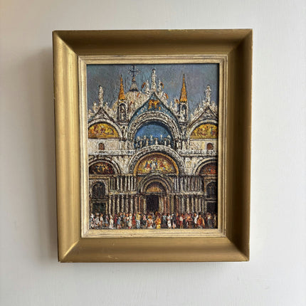 Elegant Cityscape Oil Painting "Venetian Basilica" Original Small Artwork Holland Art Shop