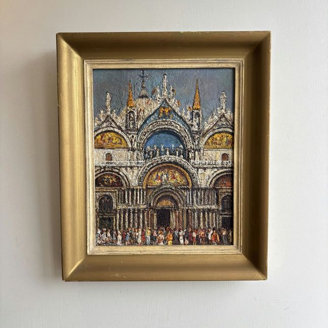 Elegant Cityscape Oil Painting "Venetian Basilica" Original Small Artwork Holland Art Shop