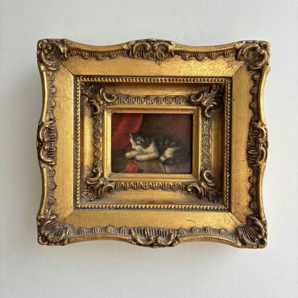 Original Animals Oil Painting "Gilded Frame" Timeless Small Art Holland Art Shop