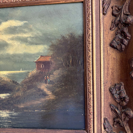 19th Century Antique Seascape Oil Painting "Ornate Frame" Art Holland Art Shop