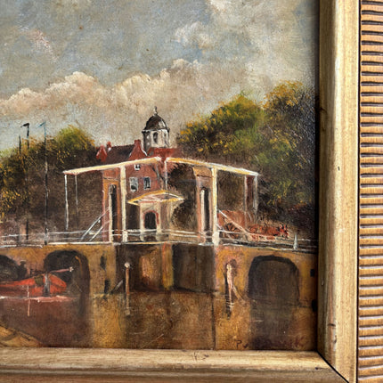 Authentic Cityscape Oil Painting "Harbor Bridge" Timeless Small Artwork Holland Art Shop