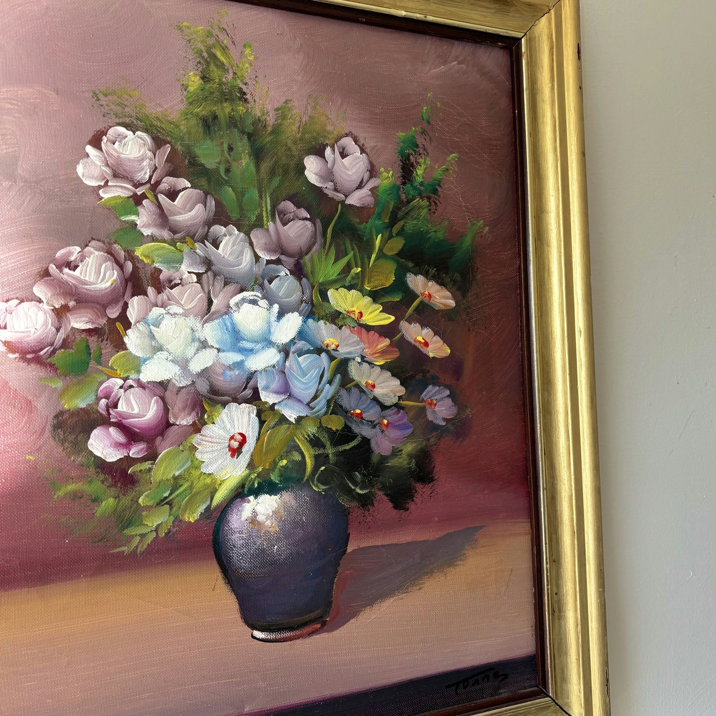 Classic Floral Still Life Oil Painting "Floral Arrangement" Medium Artwork