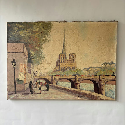 Authentic Cityscape Oil Painting "Stone Bridge" Detailed Art Holland Art Shop