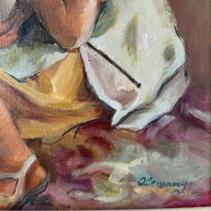 Expressive Portrait Oil Painting "Seated Girl" Elegant Art Holland Art Shop