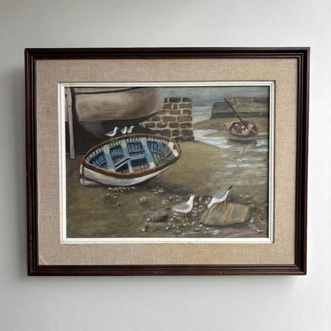 Timeless Harbor Scene Oil Painting "Rowboat Trio" Detailed Art Holland Art Shop